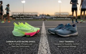 The Great Divide: Understanding the Difference Between Carbon-Plated Racing Shoes and Daily Trainers